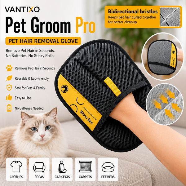 VANTIXO Pet Groom Pro™ | Reusable Pet Hair Removal Glove